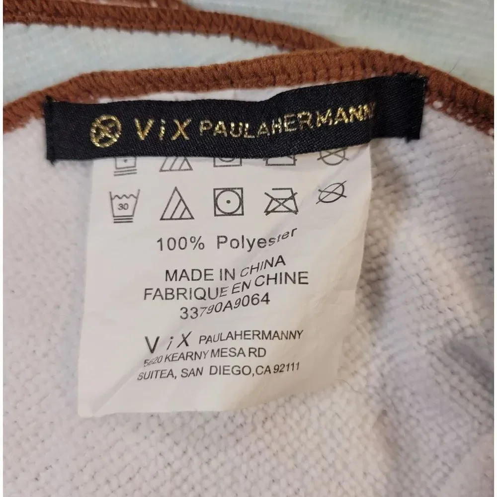 ViX Paula Hermanny Lotus Blue and Brown Beach Towel